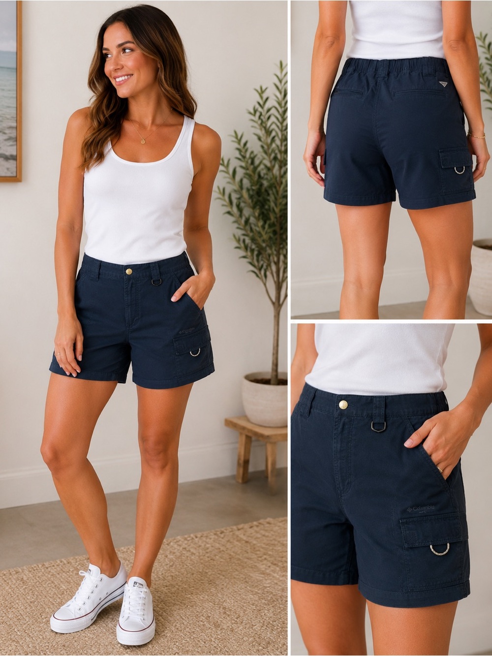 Columbia Navy Utility Cargo Shorts for Women